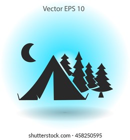 Tourist tent vector illustration