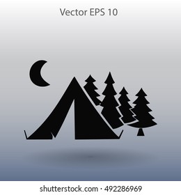 Tourist tent vector illustration