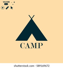 Tourist tent vector illustration. Camp