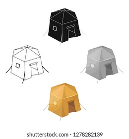 Tourist tent.Tent single icon in cartoon style vector symbol stock illustration web.