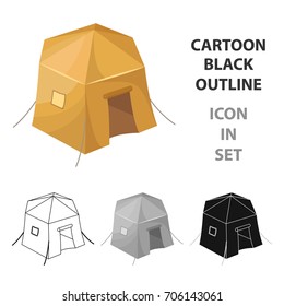 Tourist tent.Tent single icon in cartoon style vector symbol stock illustration web.
