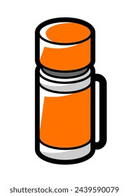 Tourist thermos icon. Travel camping equipment for survival in outdoor.