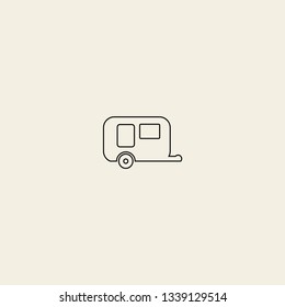 tourist trailer vector icon