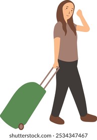 Tourist and Traveler Character with Flat Style. Vector Illustration.