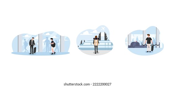 Tourist Traveling Flat Bundle Design