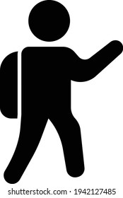 tourist vector glyph flat icon