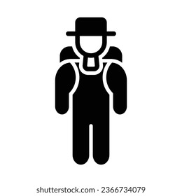 Tourist Vector Glyph Icon For Personal And Commercial Use.
