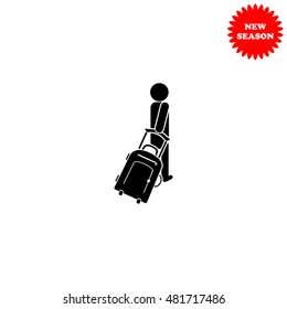 Tourist vector icon isolated on white background.