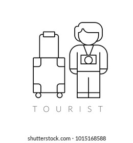 Tourist vector icon, people profession symbol