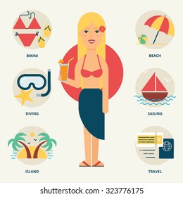 Tourist. Vector illustration, flat style