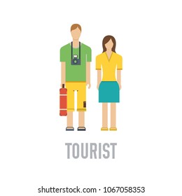 tourist vector illustration symbol object. Flat icon style concept design