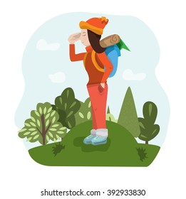 tourist vector. nature