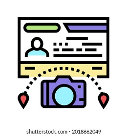 vector de icono del color de la visa de turista. signo de visa de turista. ilustración de símbolo aislado