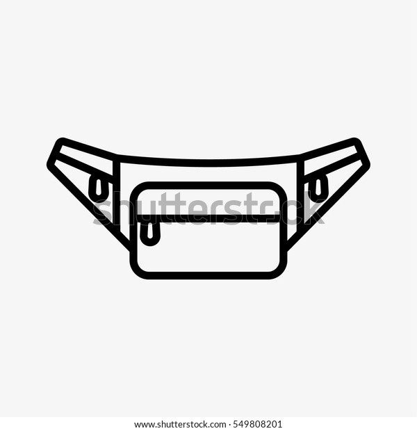 Tourist Waist Bag Minimal Flat Line Stroke\
Icon Pictogram Symbol\
Illustration