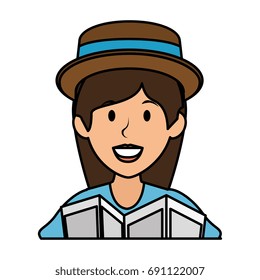tourist woman avatar character