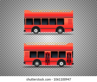 Touristic bus isolated on transparent background. Layered and detailed illustration