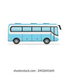 Touristic bus isolated on white background. Travel bus profile. Vector stock