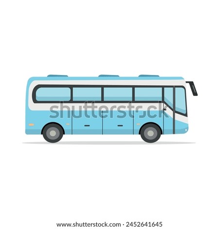 Touristic bus isolated on white background. Travel bus profile. Vector stock