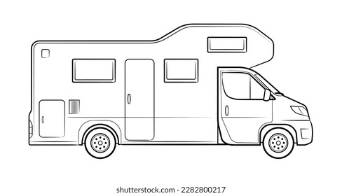 Touristic camper van - vector stock illustration of a vehicle