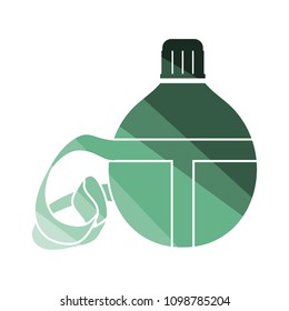 Touristic flask  icon. Flat color design. Vector illustration.