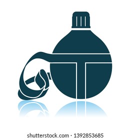 Touristic Flask Icon. Shadow Reflection Design. Vector Illustration.