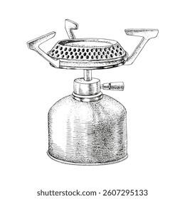 Touristic gas burner vector illustration