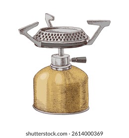 Touristic gas burner vector illustration