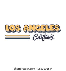 Touristic Greeting Card -Los angeles, California, vector illustration.