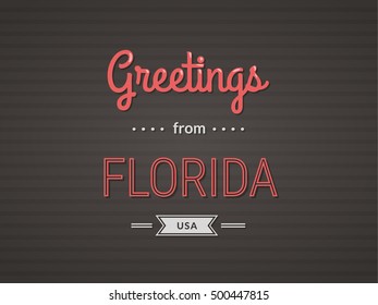 Touristic Greeting Postcard - Greetings from Florida, USA