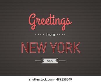  Touristic Greeting Postcard - Greetings from New York, USA