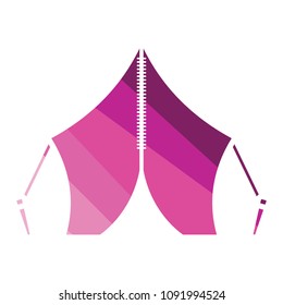 Touristic tent icon. Flat color design. Vector illustration.