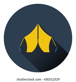 Touristic tent icon. Flat design. Vector illustration.