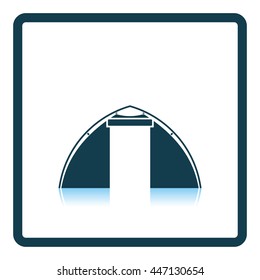 Touristic tent  icon. Shadow reflection design. Vector illustration.