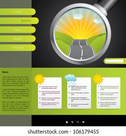 Touristic website design template with weather forecast