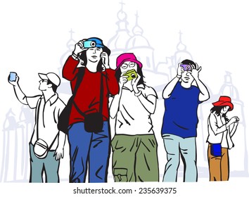 Tourists with cameras
