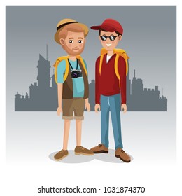 Tourists in the city