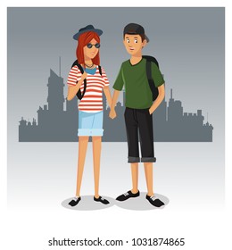 Tourists in the city