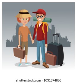 Tourists in the city