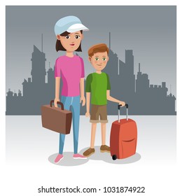 Tourists in the city