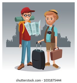 Tourists in the city