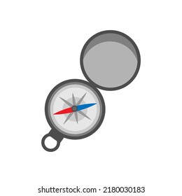 Tourist's compass on white background, top view