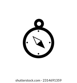 Tourist's compass on white background