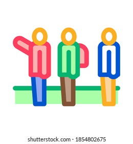 tourists hiking icon vector. tourists hiking sign. color symbol illustration