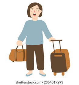 tourists ready for holiday illustration
