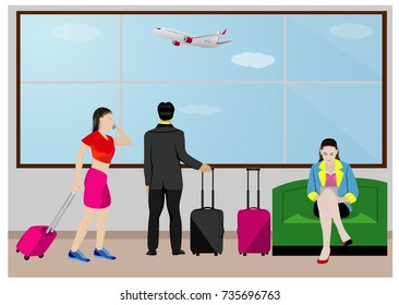 Tourists are traveling vector design