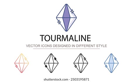 Tourmaline icon design with white background stock illustration