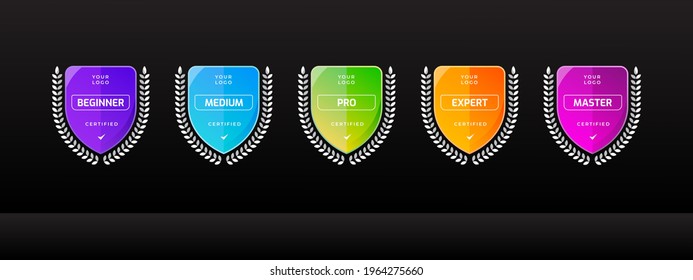 Tournament badge logo template for sports competition. Digital business certified technology icon. Vector illustration.