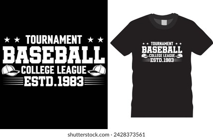 Torneo de la liga universitaria de béisbol estd.1983, tipografía diseño de la camiseta. Diseño de la camiseta vintage de béisbol, camiseta del amante del béisbol,. Diseño de la camiseta del amante del béisbol listo para imprimir, poster banner pod