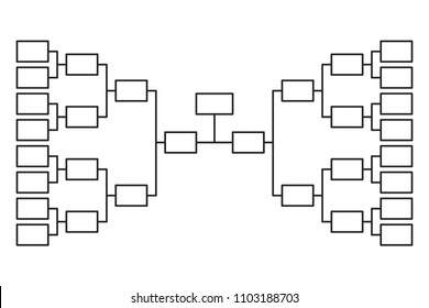 Tournament bracket 16 team icon template