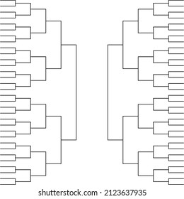 Tournament bracket. Basketball or football team in bracket tournament. Blank template for sport. 16 teams in tourney. Championship with playoff, final. Mockup of games. Vector.